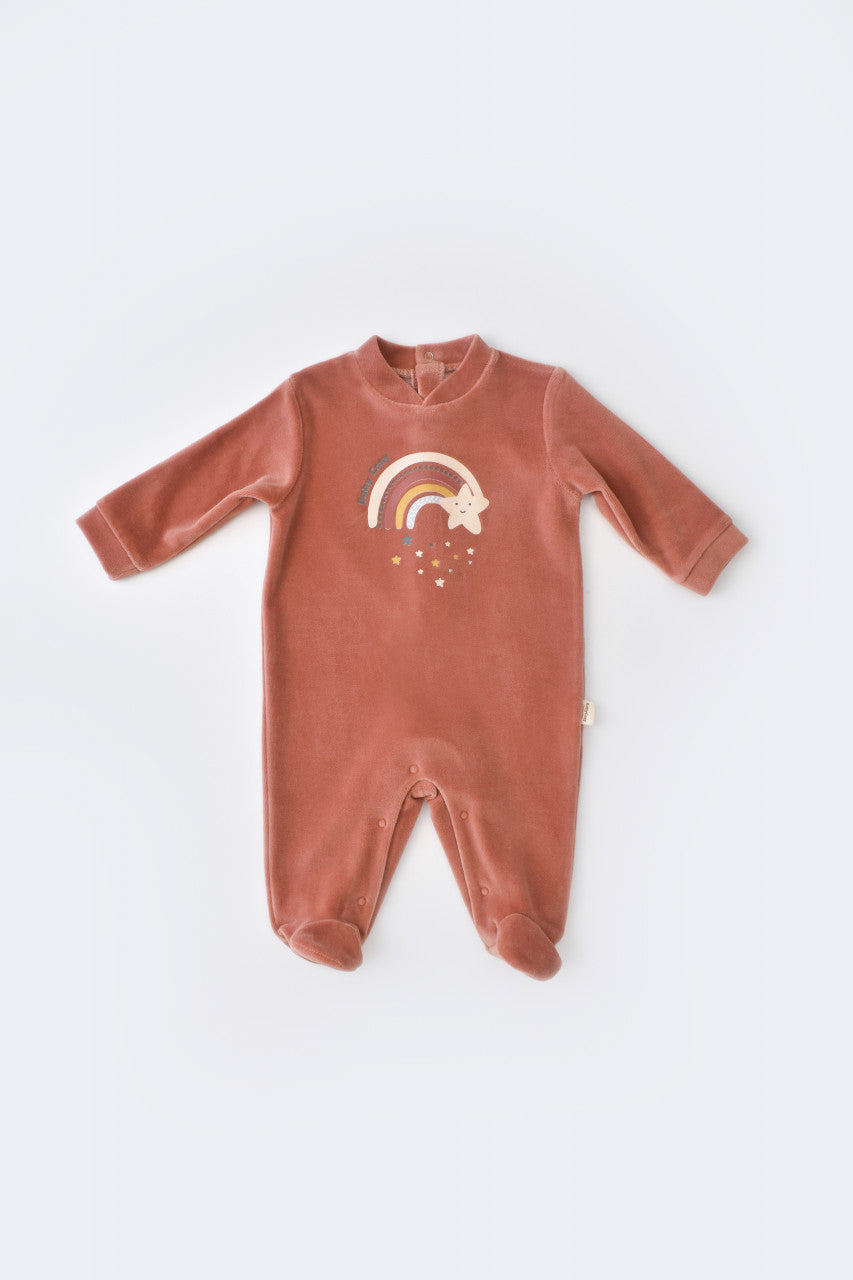 Salopeta Curcubeu cu maneca lunga si botosei din 80%bumbac organic si 20% poliester - , BabyCosy